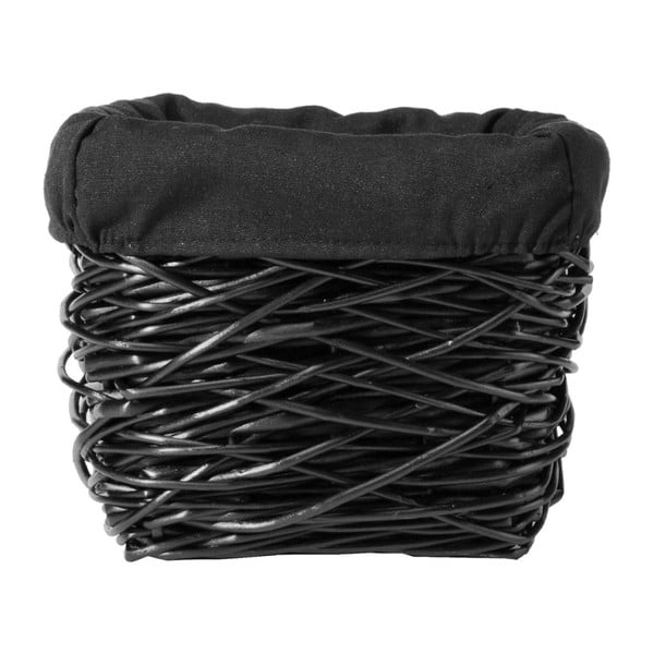 Črna košara za shranjevanje iz vrbovega protja Compactor Crazy, širina 25 cm