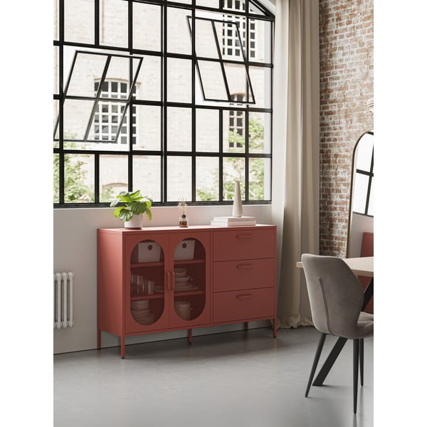 Opečnato oranžna komoda 140x90 cm Diora – Marckeric-image-1