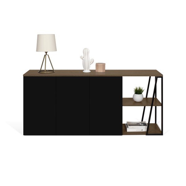 Črna komoda TemaHome Albi, širine 190 cm-image-3