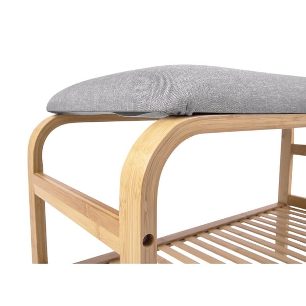 Bambusova omarica za čevlje s klopjo v naravni barvi Dure – Leitmotiv-image-3