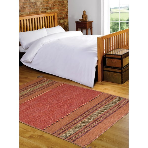 Oranžna bombažna preproga Webtappeti Antique Kilim, 60 x 200 cm-image-1