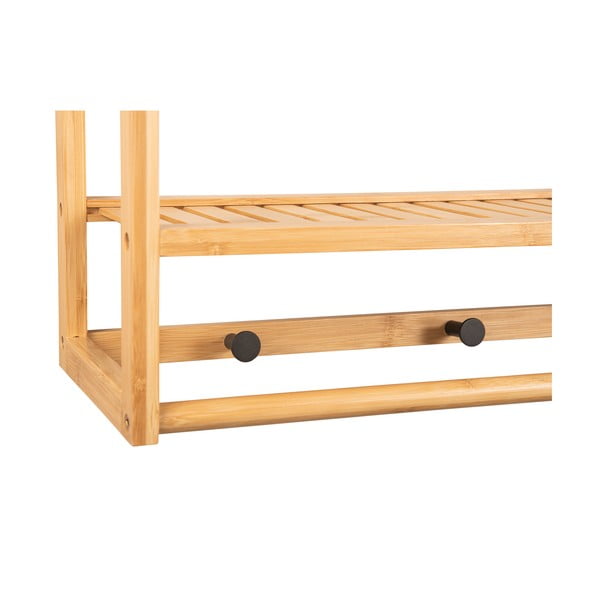 Bambusov stenski obešalnik v naravni barvi s polico Sheer - Leitmotiv-image-3