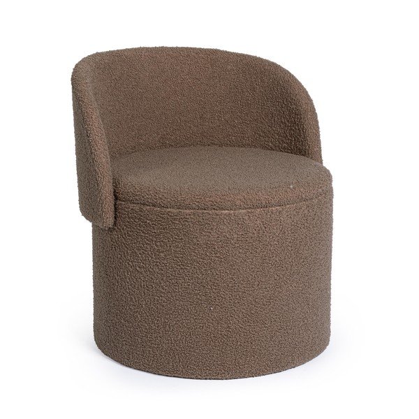 Sivorjav tabure iz tkanine bouclé Anthea – Yes Everyday