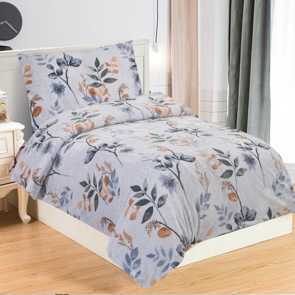 Prašno modra enojna posteljnina iz mikropliša 140x200 cm Greta – My House