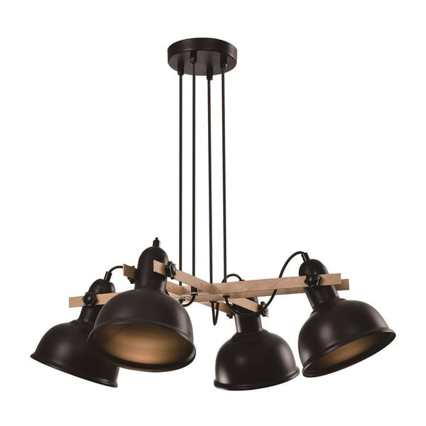 Črna viseča svetilka s kovinskim senčnikom Reno - Candellux Lighting