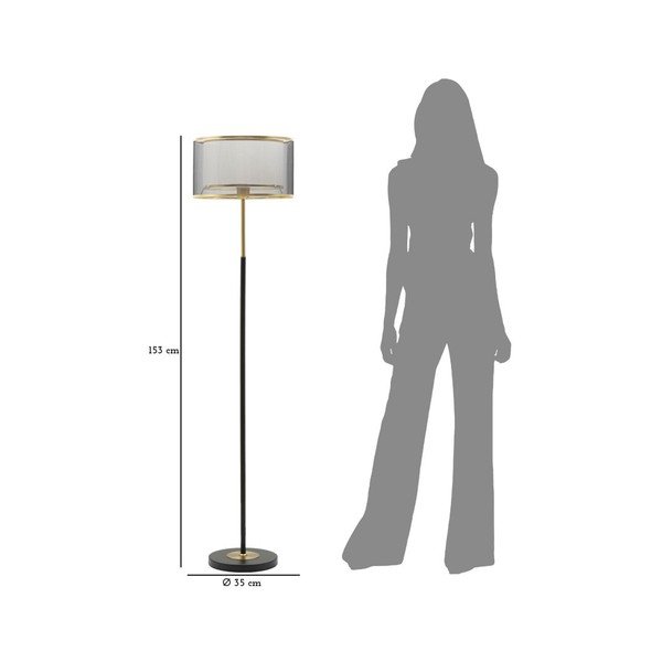 Stoječa svetilka s tekstilnim senčilom v črni in zlati barvi (višina 153 cm) Levels – Mauro Ferretti-image-4