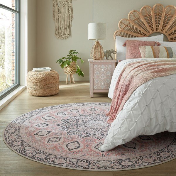 Roza pralna okrogla preproga ø 180 cm Somerton - Flair Rugs-image-1