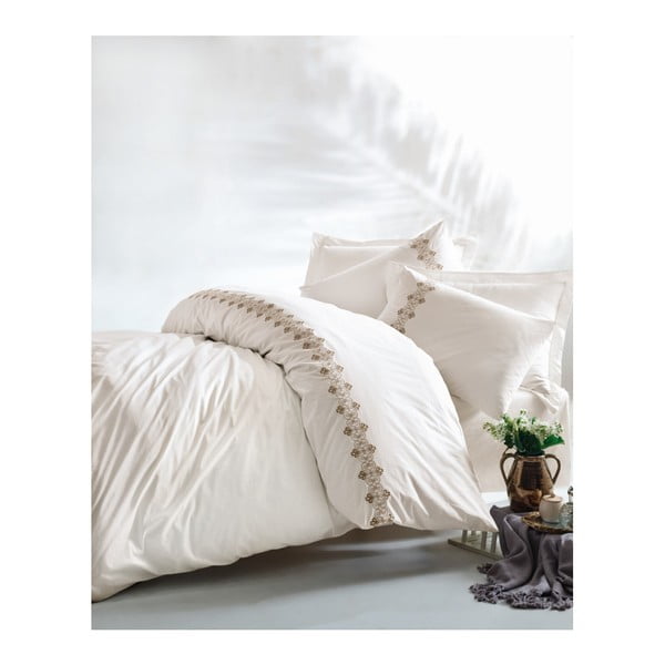 Komplet bombažne posteljnine za zakonsko posteljo z rjuho Freia, 200 x 220 cm