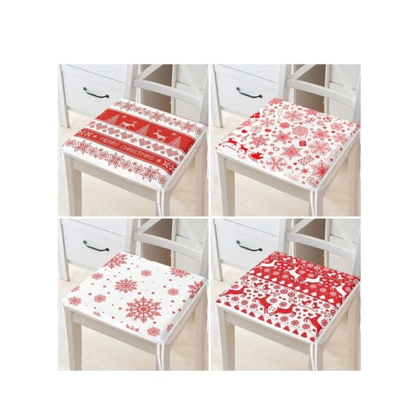 Sedežne blazine z božičnim motivom v kompletu 4 ks 40x40 cm Snowflakes – Mila Home-image-3