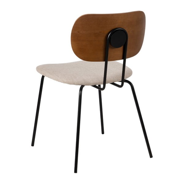 Rjavo-kremno beli jedilni stoli v kompletu 4 ks Cleo – Ixia-image-3