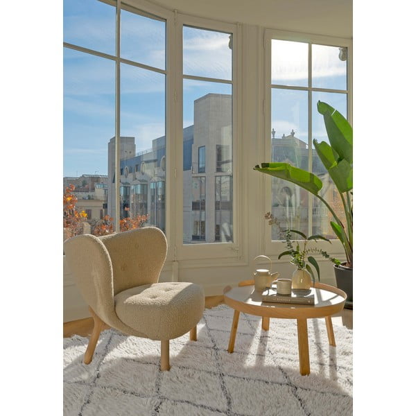 Kremno bela pralna ročno tkana volnena preproga 140x200 cm Berber Soul – Lorena Canals-image-3