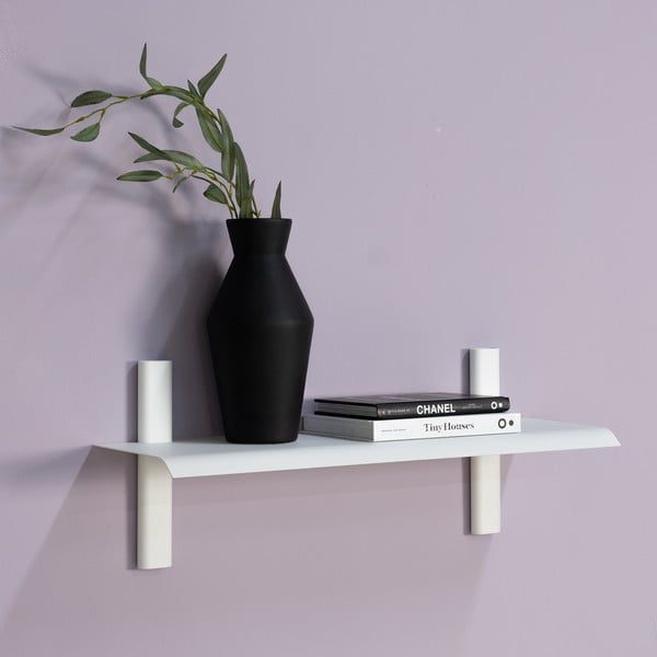 Bela kovinska polica 60 cm Hola – Spinder Design-image-1