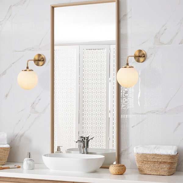 Bela/medeninasta stenska svetilka ø 15 cm Viran – Opviq lights-image-2