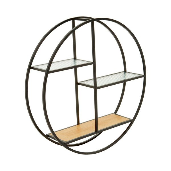 Črna/v naravni barvi večnivojska kovinska polica 61 cm Mataram – Premier Housewares