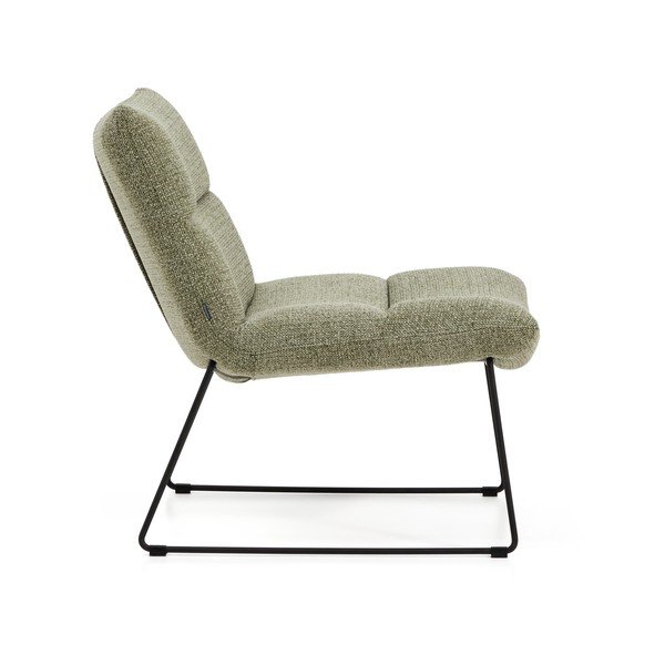 Zelen fotelj iz šenilje Asen – Kave Home-image-3