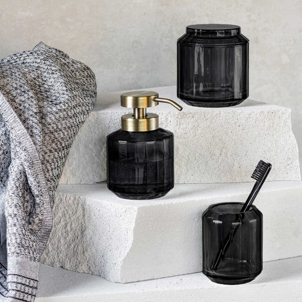 Črn steklen lonček za zobne ščetke Vision – Mette Ditmer Denmark-image-1