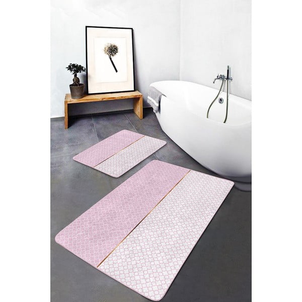 Rožnate kopalniške preproge v kompletu 2 ks 60x100 cm – Mila Home-image-2