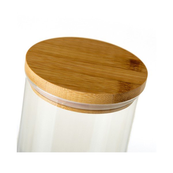 Steklena posoda s pokrovom iz bambusa Casa Selección, 1,4 l-image-1