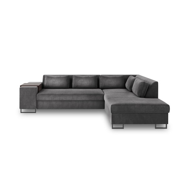 Temno siva kavč postelja Cosmopolitan Design San Diego, desni kot