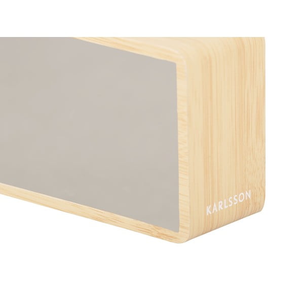 Budilka LED v srebrni barvi in svetlem lesu Karlsson Mirror-image-3
