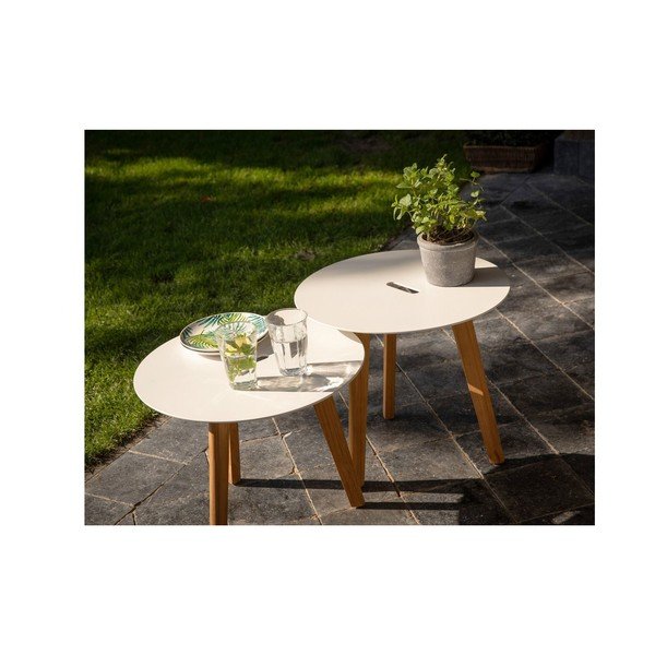Okrogle vrtne mizice v kompletu 2 ks ø 50 cm Laura – Exotan-image-1