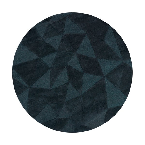 Zelenomodra ročno tkana volnena okrogla preproga ø 160 cm Shard Teal – Flair Rugs