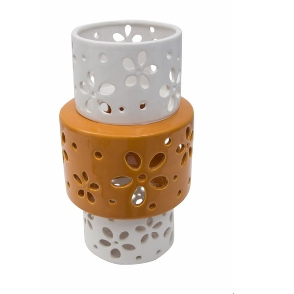 Oranžno-bela porcelanska vaza Mauro Ferretti Prstan