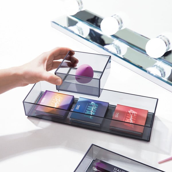 Mat črn kopalniški organizator za kozmetiko iz reciklirane plastike – iDesign-image-2