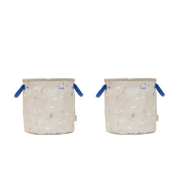 Bež tekstilne otroške škatle za shranjevanje v kompletu 2 ks ø 32x32 cm Foxy – OYOY Mini