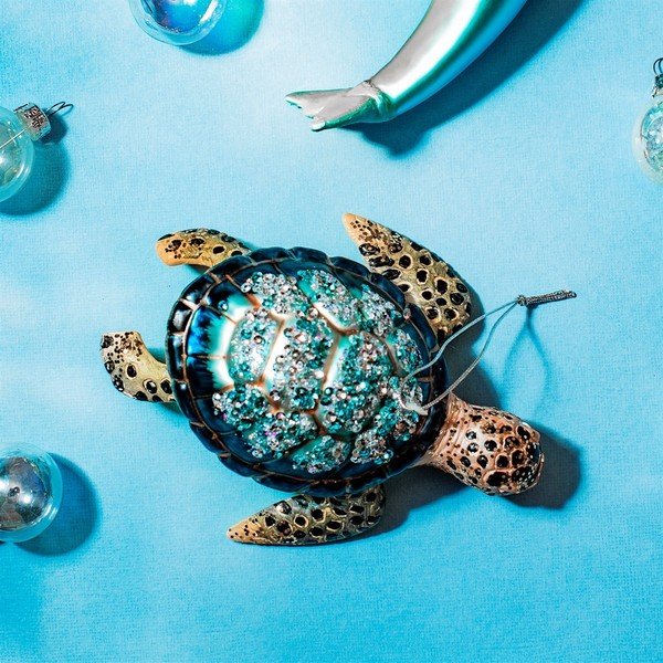 Okrasek za jelko 4 cm Turtle – Sass & Belle-image-1