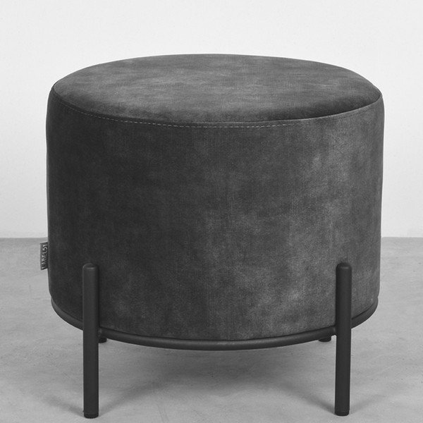 Temno siv žameten tabure Troy – LABEL51-image-1