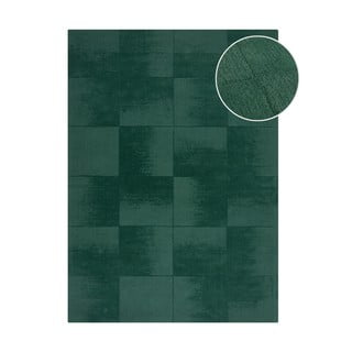 Modrozelena ročno tkana volnena preproga 120x170 cm Demi Check Ombre – Flair Rugs