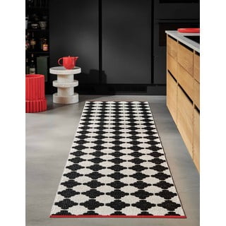 Črno-bel zunanji in notranji tekač 70x150 cm Marre Black Coral  – Pappelina