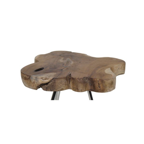 Kolekcija HSM Zložljiva mizica Tribe s ploščo iz tikovine, ⌀ 40 cm-image-1