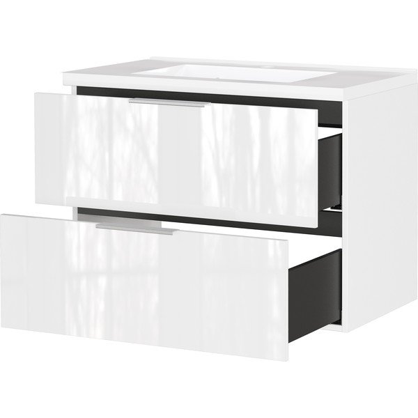 Bela stenska omarica za pod umivalnik v sijajnem dekorju 81x61 cm Celano – Germania-image-3