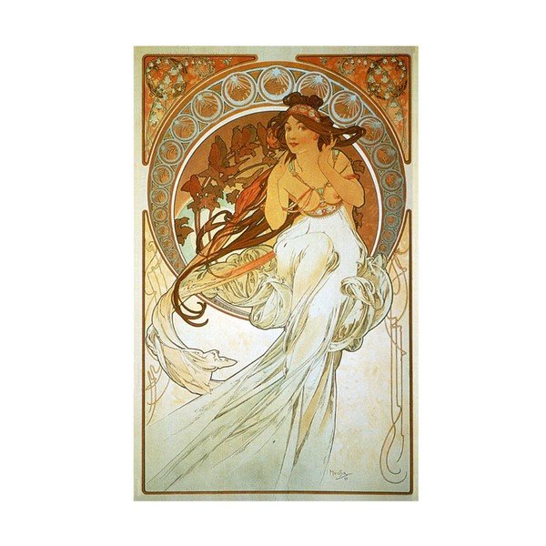 Slika Glasba, Alfons Mucha, 50x80 cm