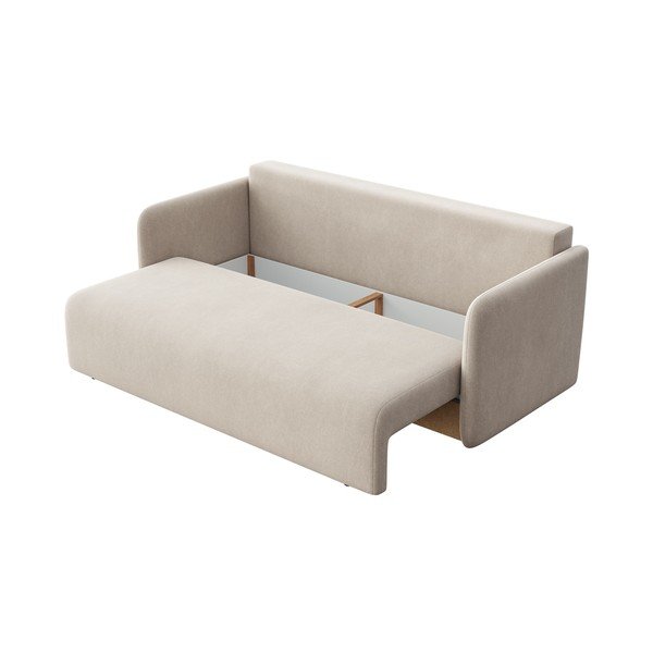 Bež žametna raztegljiva sedežna garnitura 220 cm Chaum – Rodier-image-3