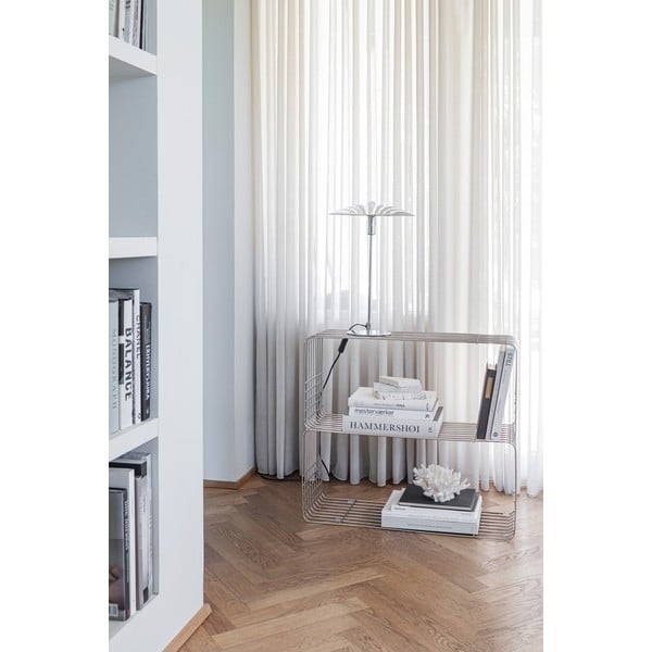 Kovinska stenska polica v sijajno srebrni barvi 70x30 cm Wire – Mette Ditmer Denmark-image-4