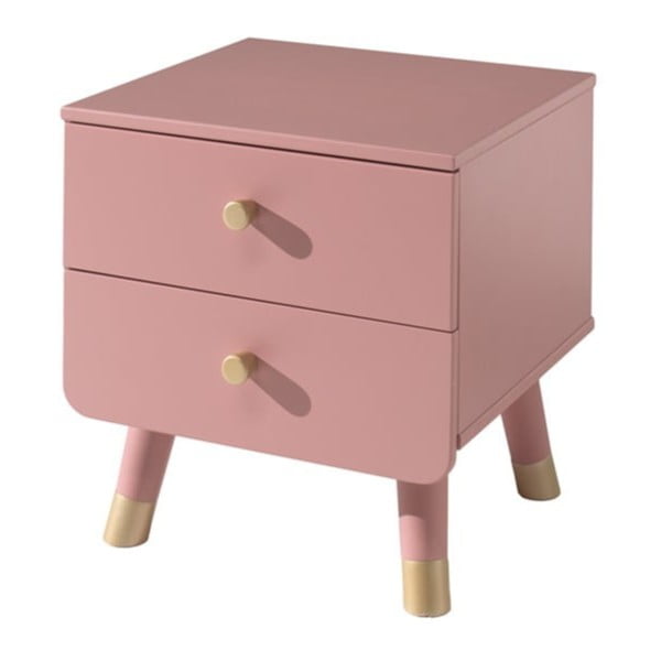 Rožnata otroška nočna omarica iz borovega lesa Vipack Billy
