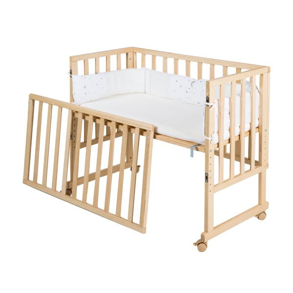 Otroška posteljica na koleščkih v naravni barvi 90x45 cm Star Magic – Roba-image-4