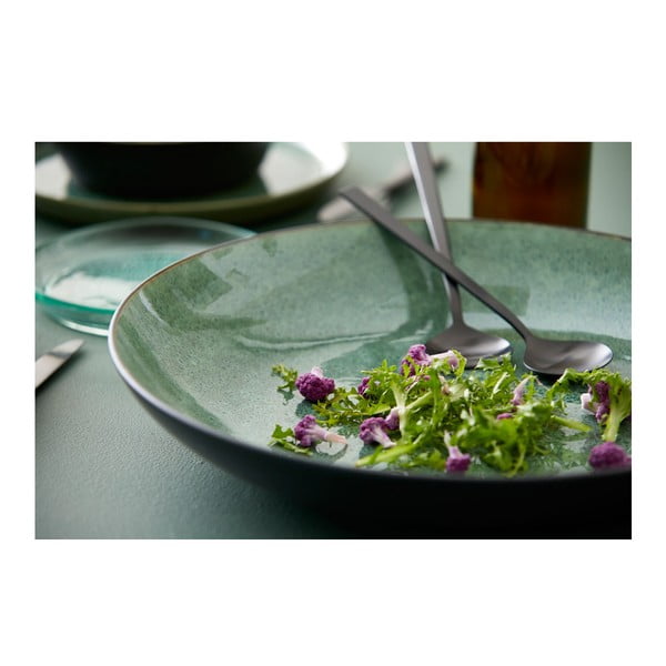 Zeleno-črna skleda iz kamenine ø 40 cm Gastro Black/Green – Bitz-image-1