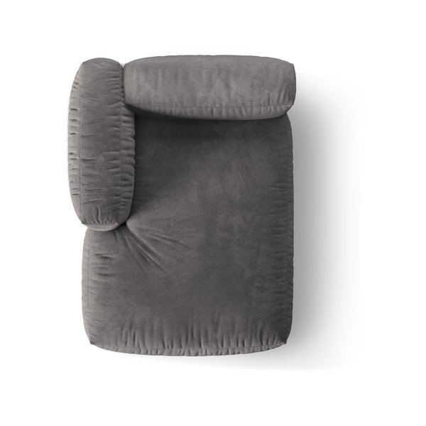 Siv žameten modul za sedežno garnituro (levi kot) Martina – Micadoni -image-3