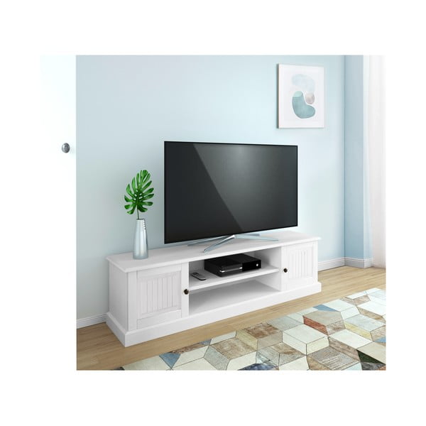 Bela TV omarica iz masivnega bora 45x40 cm Mille – Støraa-image-1