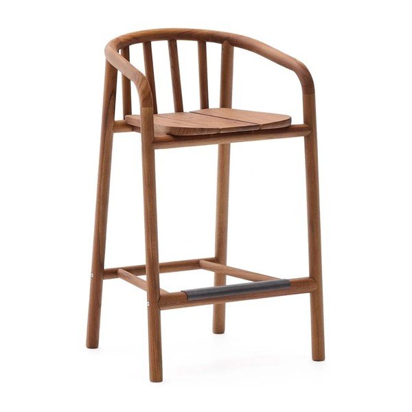 Vrtni barski stol iz masivnega lesa v naravni barvi Turqueta – Kave Home