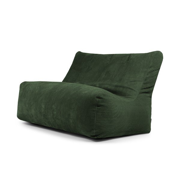 Zelena vreča za sedenje iz rebrastega žameta Sofa Seat Lounge – SLOWDOWN