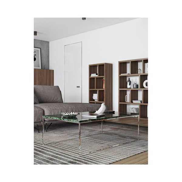 Klubska miza s kromiranimi nogami in ploščo iz zelenega marmorja TemaHome Prairie, 75 x 120 cm-image-3