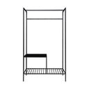 Črn večnamenski garderobni regal z 2 policama House Nordic Vita, 170 x 110 cm