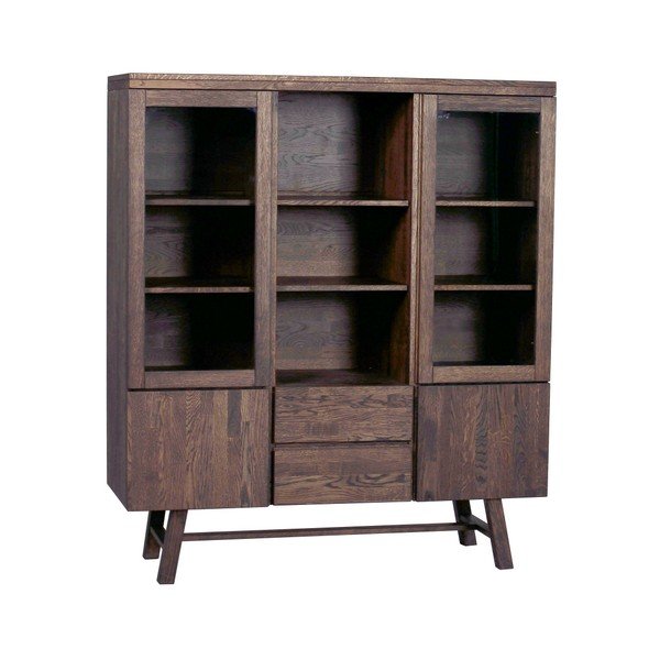 Temno rjava hrastova vitrina Rowico Brooklyn-image-1