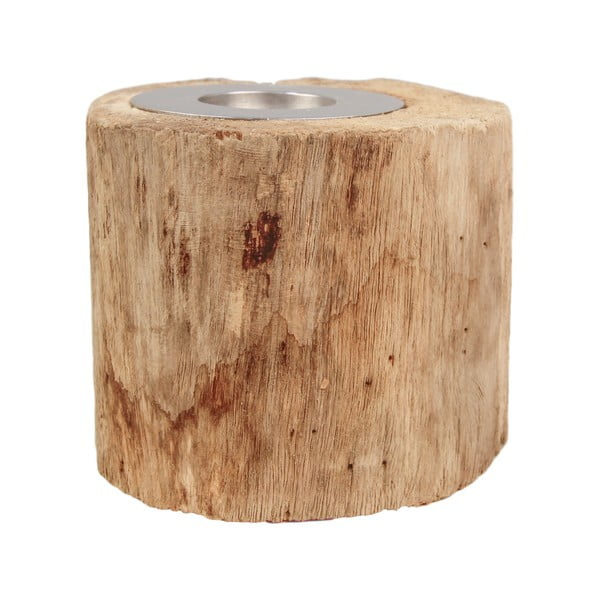 Svečnik iz tikovega lesa HSM collection Antique, višina 10 cm-image-2