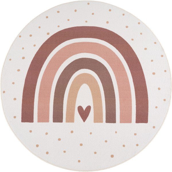 Kremno bela pralna otroška preproga ø120 cm Coco 1132 – Ayyildiz Carpets